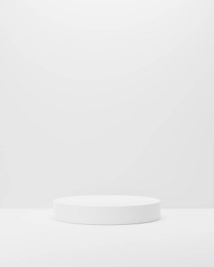 Soyut 3D podyum. Ürün sunumu için en küçük sahne. 3d çizim illüstrasyonu.