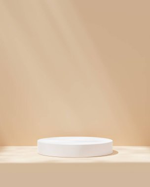 Soyut 3D podyum. Ürün sunumu için en küçük sahne. 3d çizim illüstrasyonu.