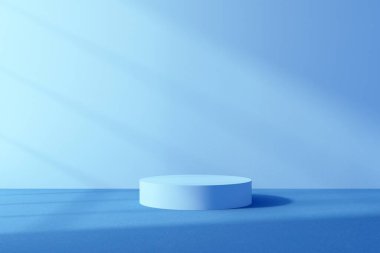 Soyut 3D podyum. Ürün sunumu için en küçük sahne. 3d çizim illüstrasyonu.