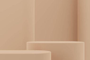 Soyut 3D podyum. Ürün sunumu için en küçük sahne. 3d çizim illüstrasyonu.
