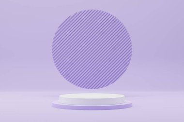 Soyut 3D podyum. Ürün sunumu için en küçük sahne. 3d çizim illüstrasyonu.