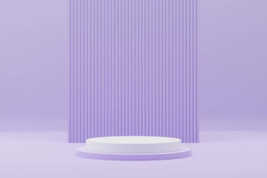 Soyut 3D podyum. Ürün sunumu için en küçük sahne. 3d çizim illüstrasyonu.