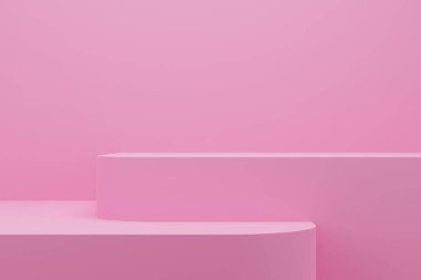 Soyut 3D podyum. Ürün sunumu için en küçük sahne. 3d çizim illüstrasyonu.