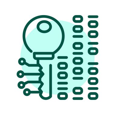 Digital key line icon. Virtual money.