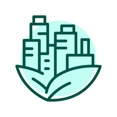 Eco city olor line icon. Pictogram for web page.