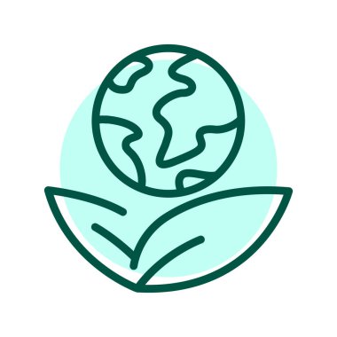 Eco earth olor line icon. Pictogram for web page.