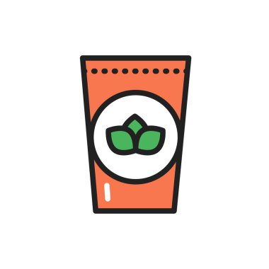 Organik yeşil çay hattı ikonu. Web sayfası için pictogram özeti.