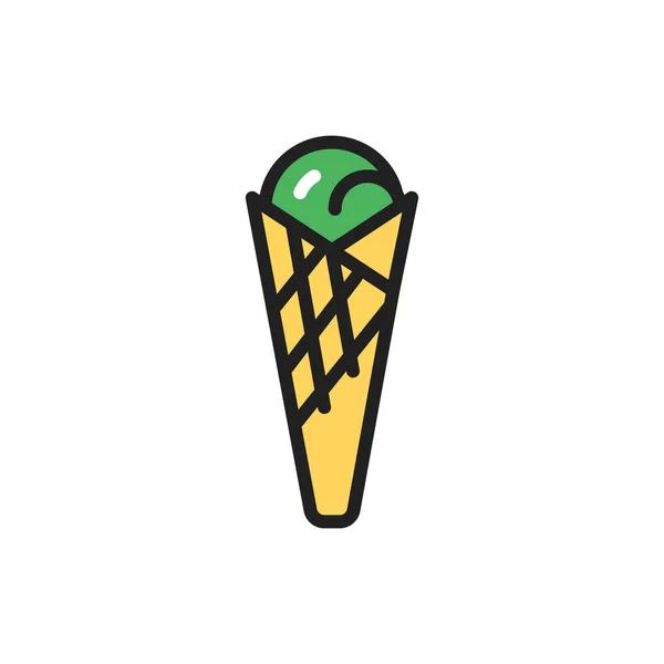 Organic ice cream line icon. Outline pictogram for web page.