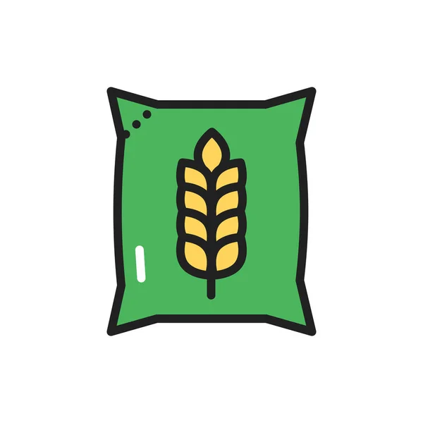 Organic wheat flour color line icon. Outline pictogram for web page.