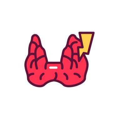 Hipertiroidizm doktor renk çizgisi simgesi. İzole vektör ögesi. 