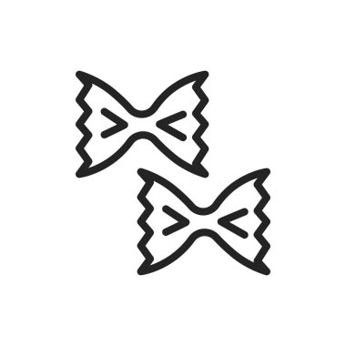 Orijinal İtalyan makarna farfalle renk çizgisi ikonu. İzole vektör ögesi. 