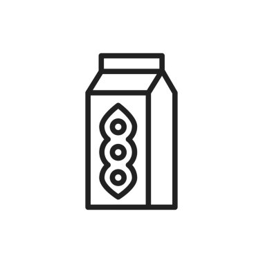 Organik soya sütünün simgesi. Web sayfası için pictogram özeti.
