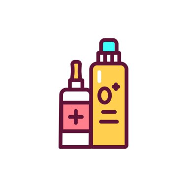 Children's medicines color line icon. Isolated vector element. 