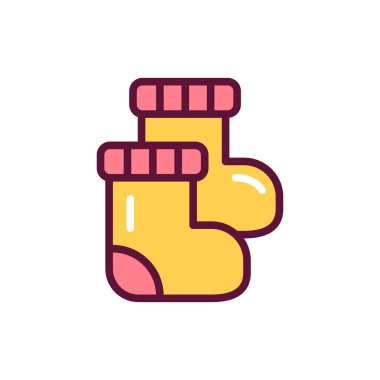 Bebek çorapları renk çizgisi ikonu. İzole vektör elementi. Web sayfası, mobil uygulama, tanıtım için resim çizelgesi