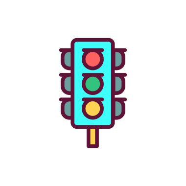 Trafik ışıkları renk çizgisi simgesi. İzole vektör elementi. Web sayfası, mobil uygulama, tanıtım için resim çizelgesi