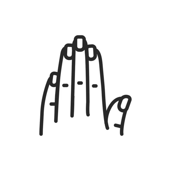 Женская Рука Иконкой Цвета Маникюра Изолированный Векторный Элемент Набросок Пиктограммы — стоковый вектор