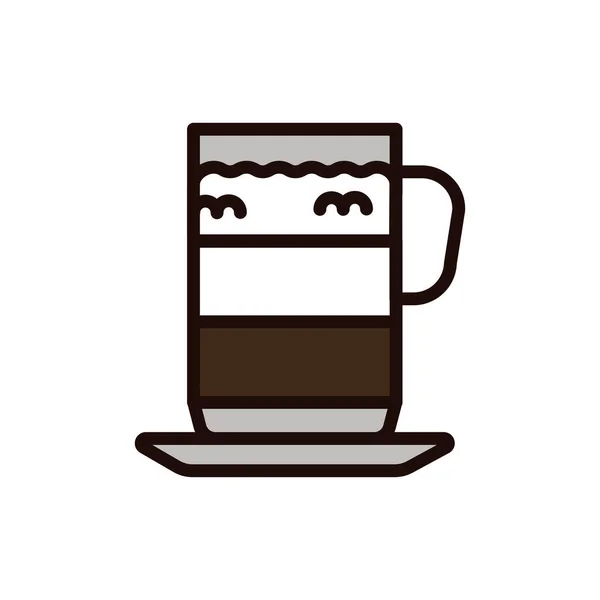 Cappuccino Farbe Linie Symbol Isoliertes Vektorelement Umriss Piktogramm Für Webseite — Stockvektor