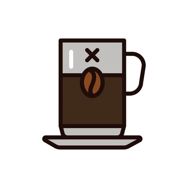 Koffeinfreier Kaffee Farbe Linie Symbol Isoliertes Vektorelement Umriss Piktogramm Für — Stockvektor