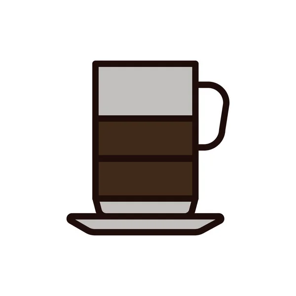 Duble Espresso Renkli Çizgi Ikonu Zole Vektör Elementi Web Sayfası — Stok Vektör