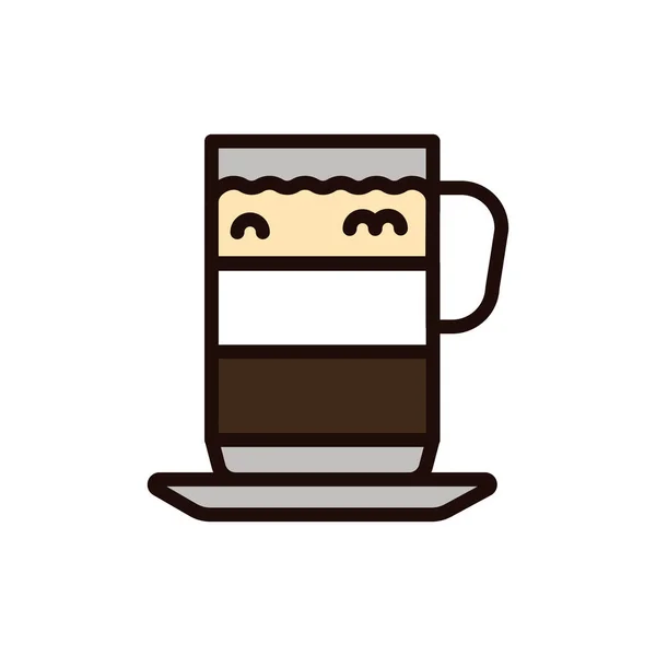 Latte Macchiato Renkli Çizgi Simgesi Zole Vektör Elementi Web Sayfası — Stok Vektör