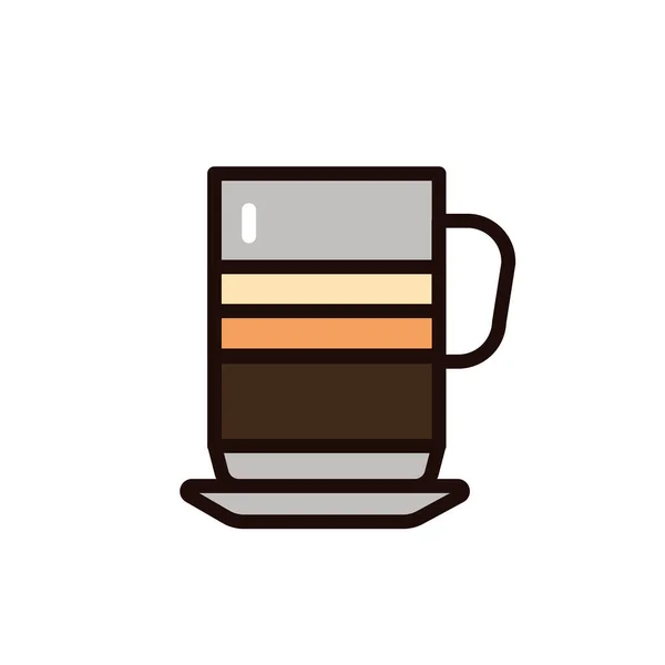 Ierse Koffie Kleur Lijn Pictogram Italiaanse Koffie Met Citroensap Geïsoleerd — Stockvector