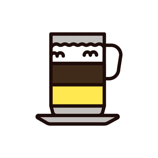 Ikona Řádku Barvy Kávy Raf Italská Káva Citronovou Šťávou Izolovaný — Stockový vektor