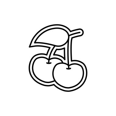 Cherry slot color line icon. Gambling casino. 