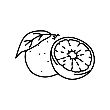 Turuncu ve yarım renkli çizgi simgesi. Web sayfası, mobil uygulama, tanıtım için resim grafiği.