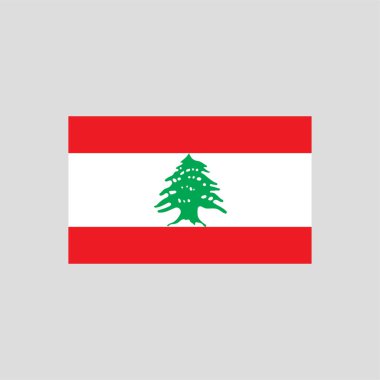 Flag of Lebanon color line element. Vector element for web page