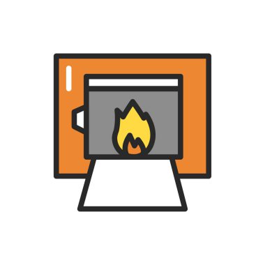 Krematoryum renk çizgisi simgesi. İzole vektör ögesi. 