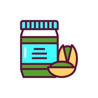 Fıstık ezmesi renk çizgisi simgesi. İzole vektör elementi. Web sayfası, mobil uygulama, tanıtım için resim çizelgesi