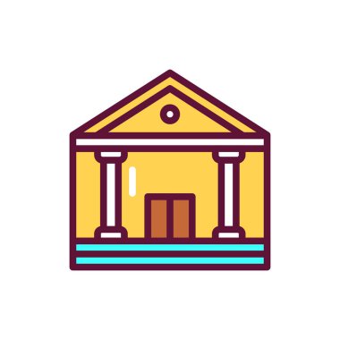 Building government color line icon. Isolated vector element. Outline pictogram for web page, mobile app, promo