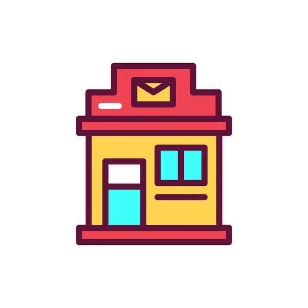 Postal Office Color Line Icon Isolated Vector Element Outline Pictogram — ストックベクタ