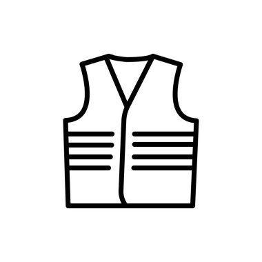 Protective waistcoat black line icon. Safety uniform. 