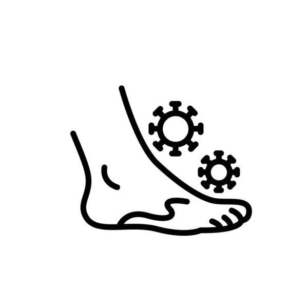 Mycosis Feet Black Line Icon Dermatology Disease Skin Problem — Stock Vector
