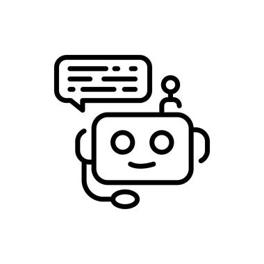 Chatbot black line icon. Call center.  