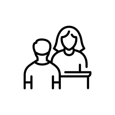 Helpdesk black line icon. Customer and client.