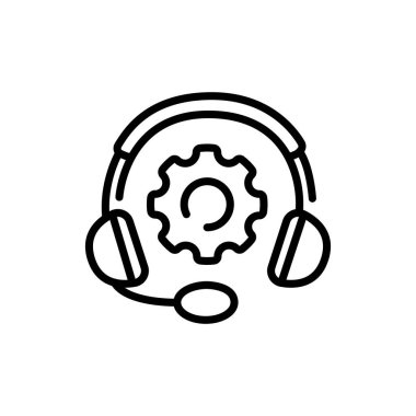 Tech support black line icon. Technical problem. 