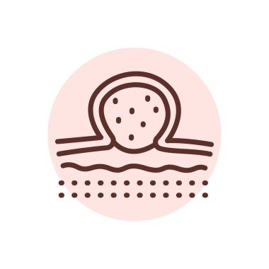 Pyojenik granülom siyah çizgi simgesi. Dermatoloji hastalığı. Cilt problemi