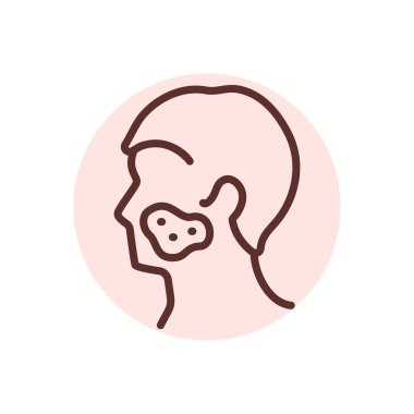 Rosacea siyah çizgi ikonu. Dermatoloji hastalığı. Cilt problemi