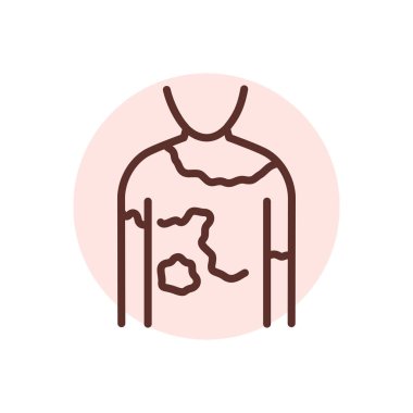 Vitiligo siyah çizgi ikonu. Dermatoloji hastalığı. Cilt problemi