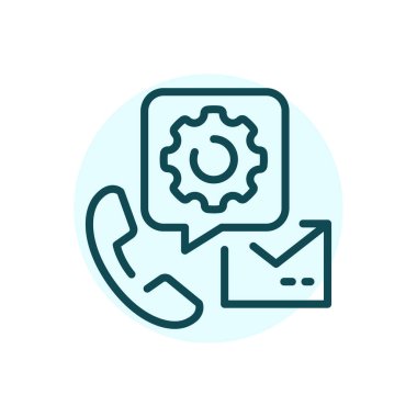 Yardım masası siyah çizgi simgesi. Merkezi ara. Destek servisi