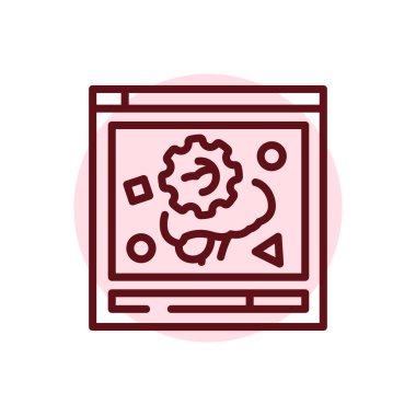 Educational video olor line icon. Children learning. Pictogram for web page