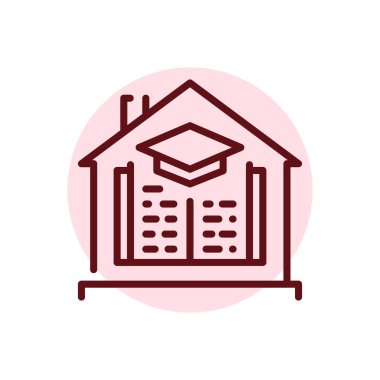 Home schooling olor line icon. Children learning. Pictogram for web page