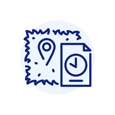 Land rental black line icon. Contract for plot. 