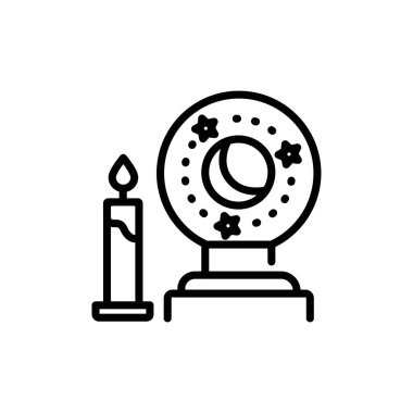 Crystal Ball line icon. Isolated vector element. 