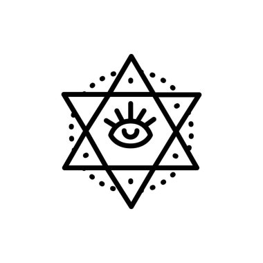 Spiritualism line icon. Isolated vector element. 