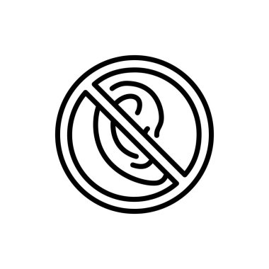 Loss hearing color line icon. Disability. Isolated vector element. 