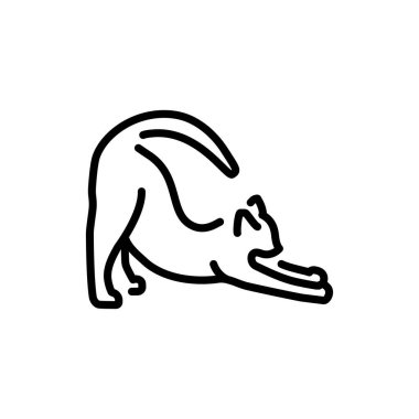 Mutlu kedi renk çizgisi simgesini gerer. Web sayfası için resim grafiği