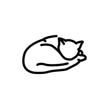Uyuyan kedi renk çizgisi simgesi. Web sayfası için resim grafiği